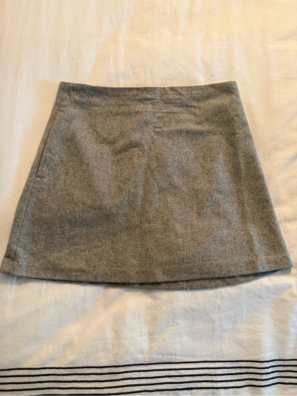 Aritzia Grey Mini A-Line Wool Skirt with Pockets
